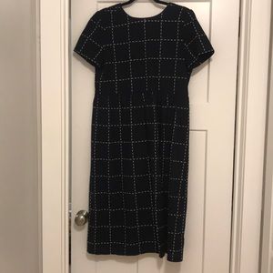 Navy blue stitched dress